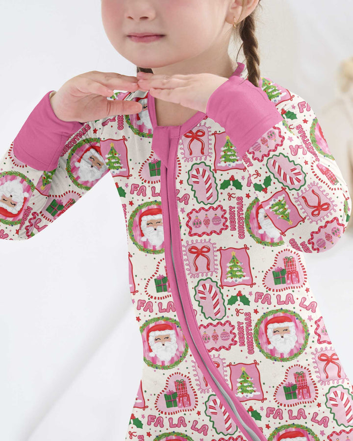 Fa La La Pink Christmas Bamboo Convertible Zippy