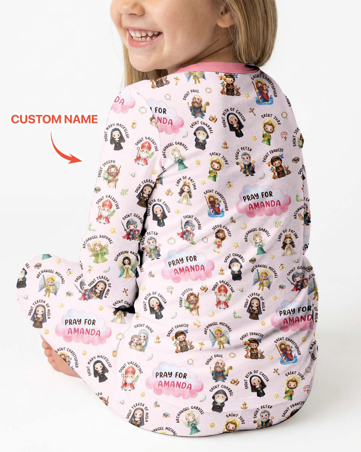 Catholic All Saints Bamboo Two Piece Long Sleeve Pajama Set