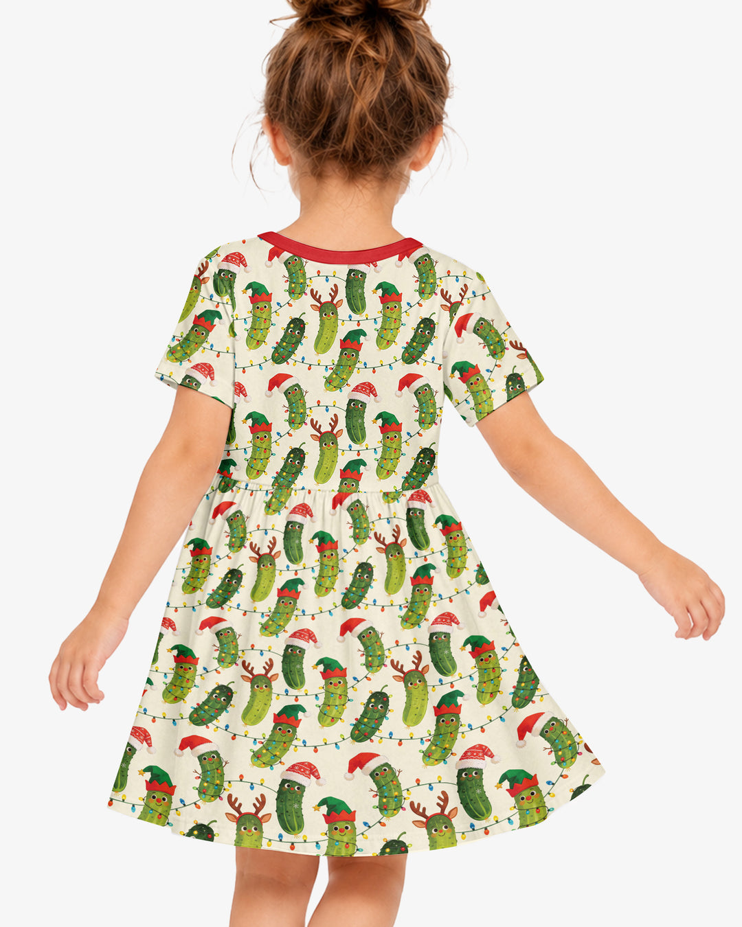 Cheerful Christmas Pickle Bamboo Twirl Dress