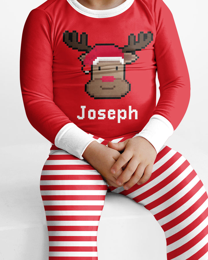 Merry Pixel Pals Bamboo Two Piece Long Sleeve Pajama Set