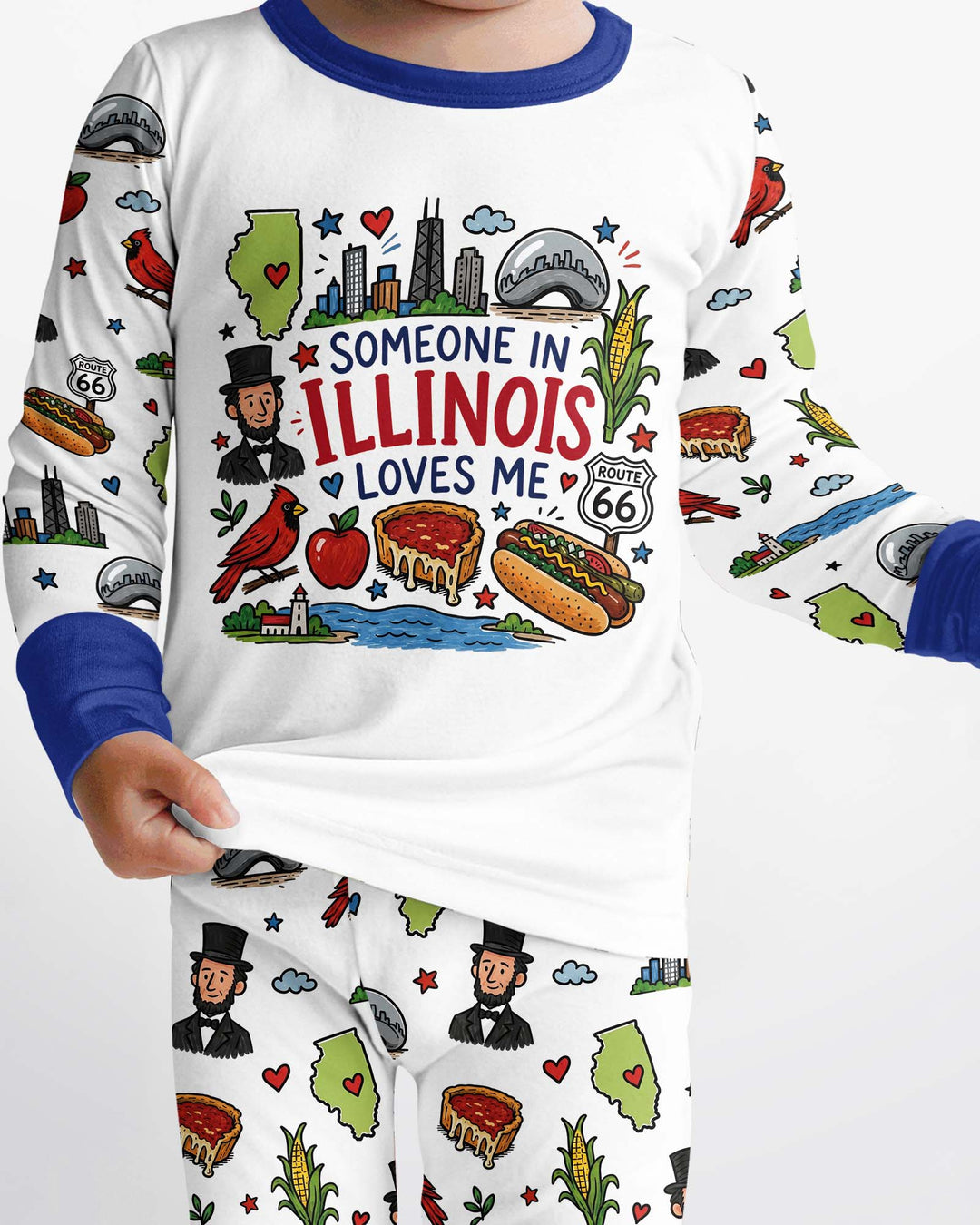 Someone in Illinois Loves Me Bamboo Two Piece Long Sleeve Pajama Set