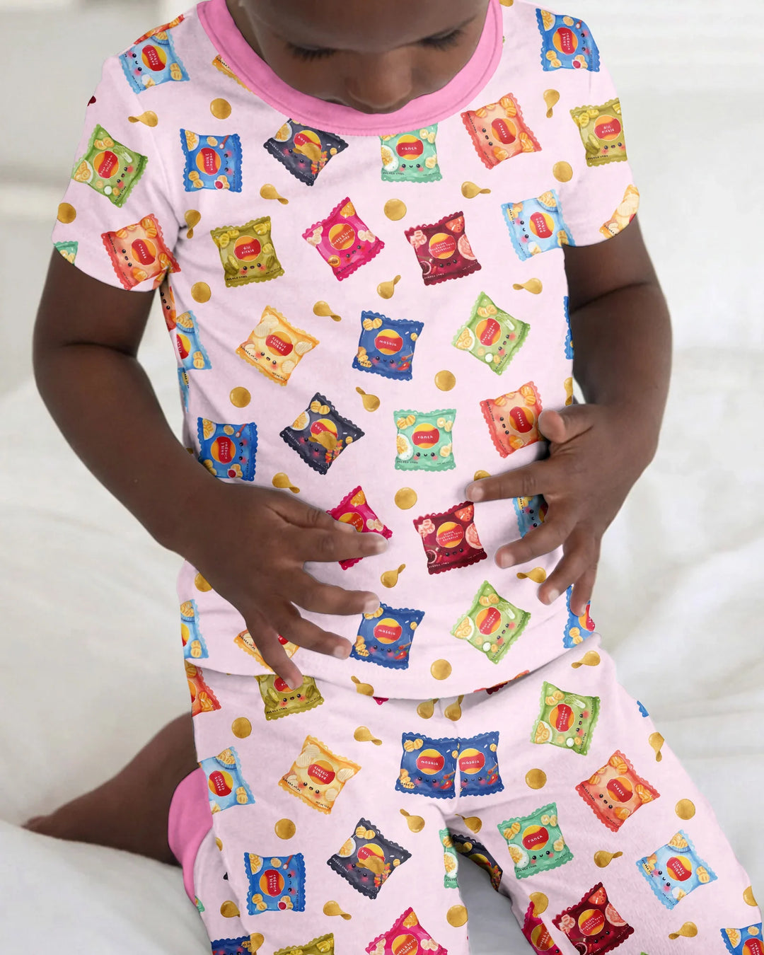 Potato Chips Bamboo Two Piece Short Sleeve Pajama Set