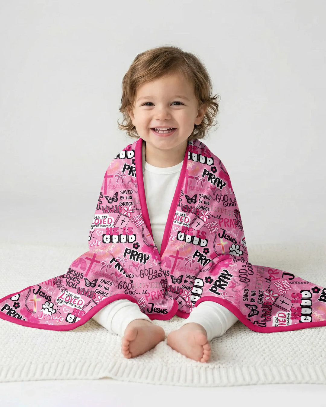 Pink Faith & Grace Bamboo Blanket
