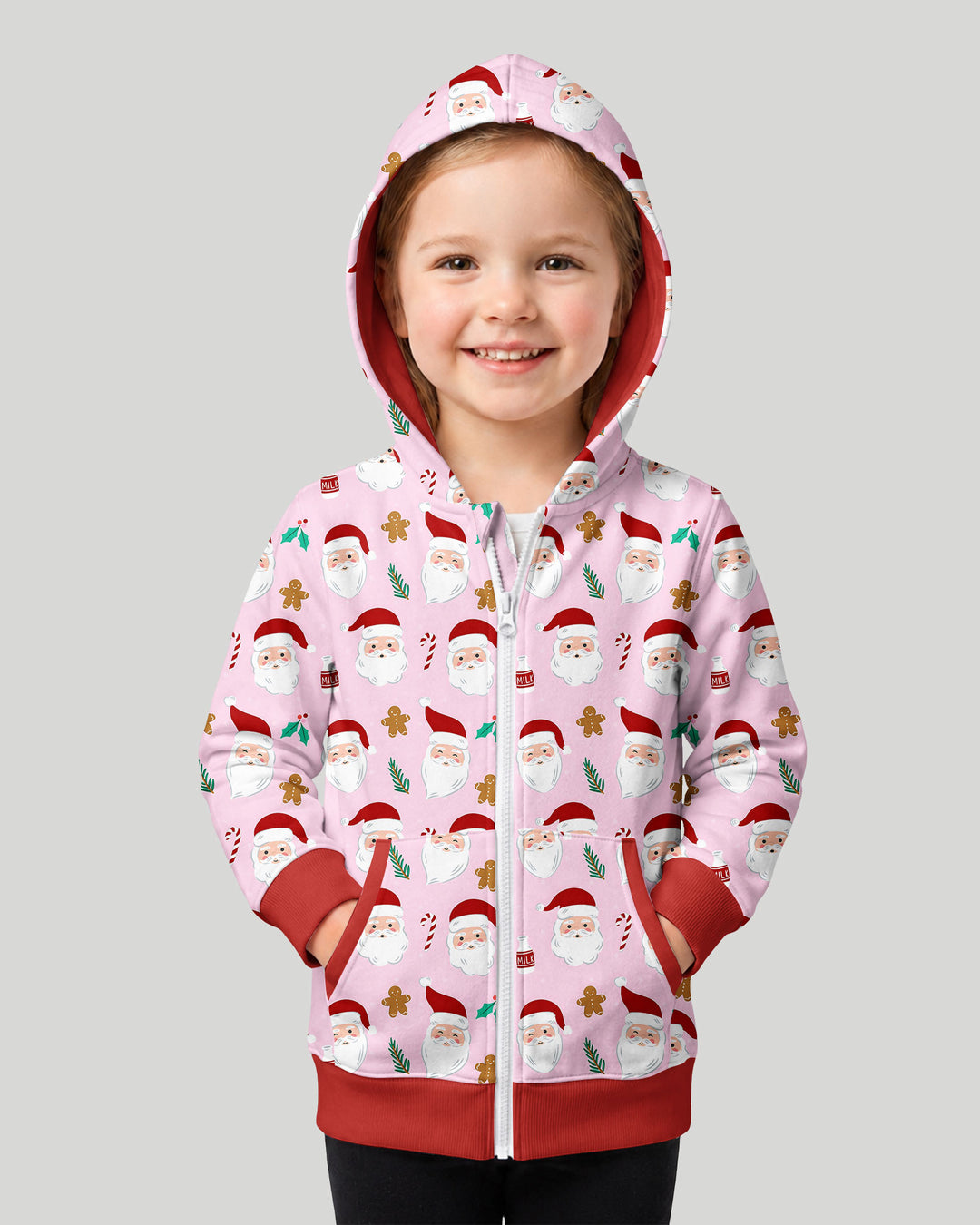 Christmas Sweet Santa Bamboo Zip Hoodie