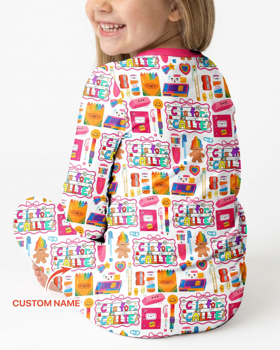Custom Name Classroom Cuties Bamboo Two Piece Long Sleeve Pajama Set