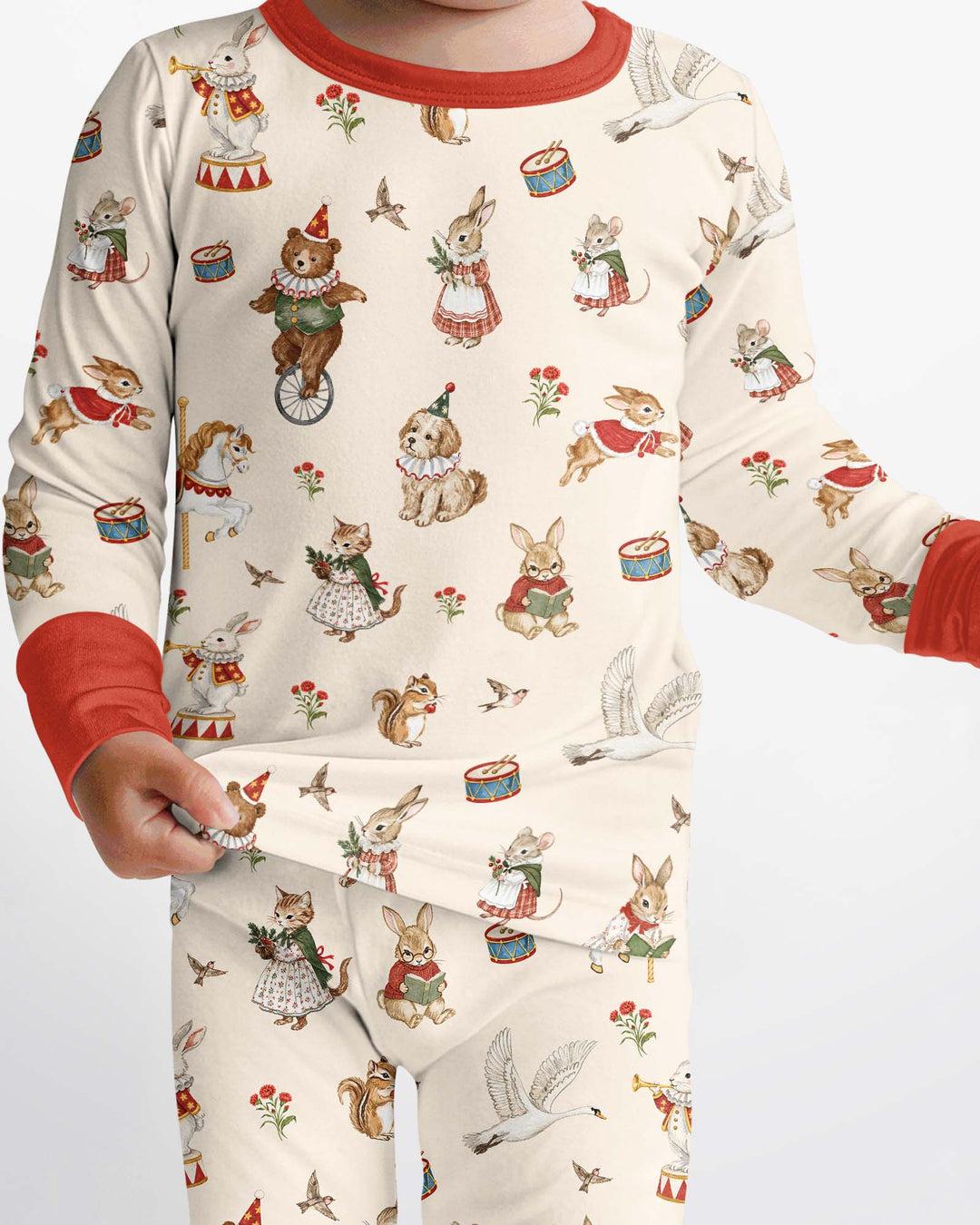 Winter & Vintage Bamboo Two Piece Long Sleeve Pajama Set
