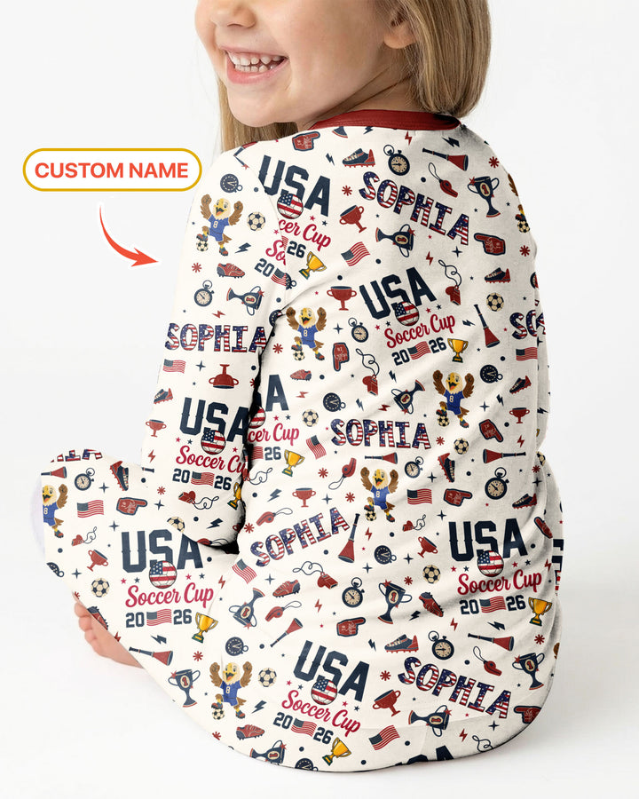 My First Soccer Cup 2026 Bamboo Two Piece Long Sleeve Pajama Set