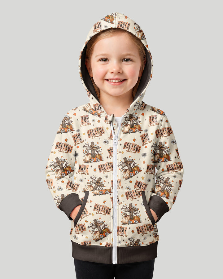 Floral Fall Give Thanks To The Lord Bamboo Zip Hoodie