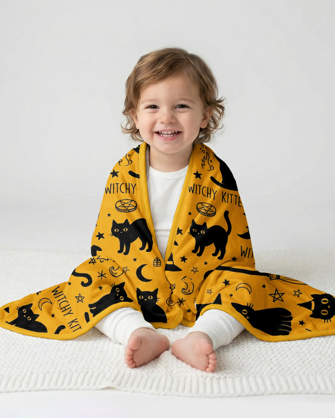 Witchy Kitten Spells Bamboo Blanket