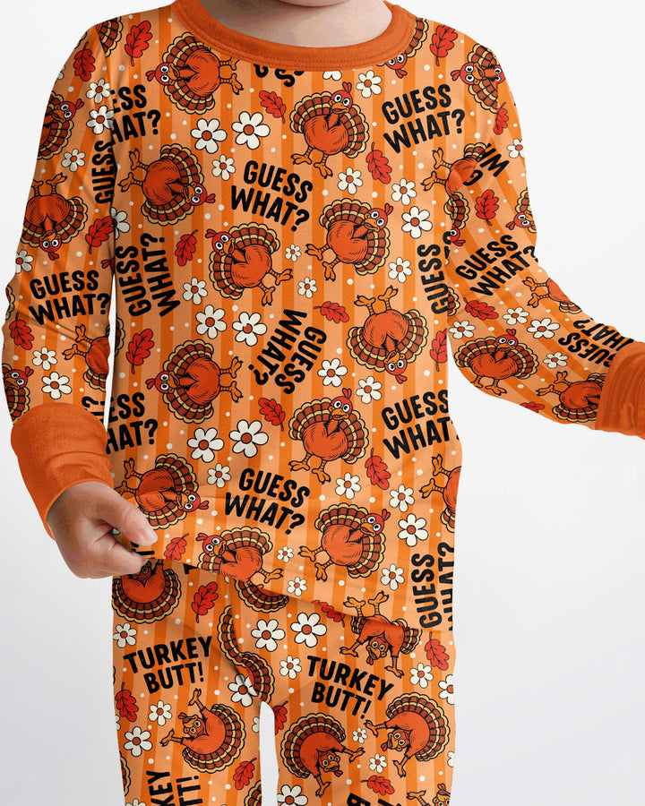 Guess What Turkey Butt Bamboo Two Piece Long Sleeve Pajama Set