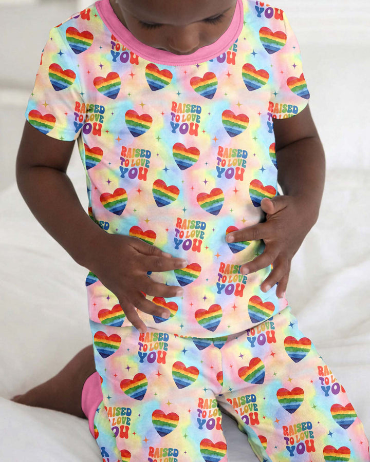 Raised To Love You Bamboo Two Piece Short Sleeve Pajama Set