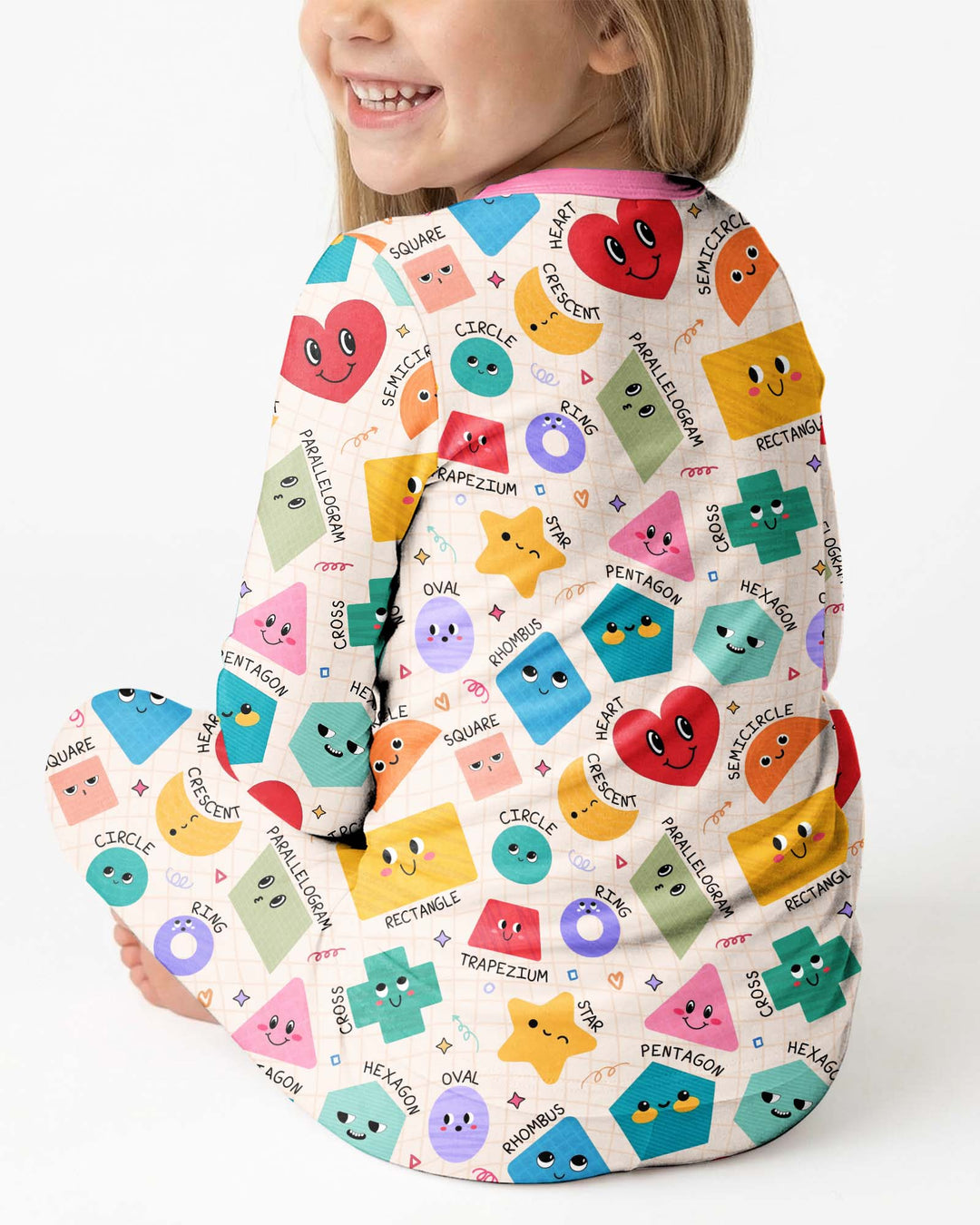 Happy Shape Squad Family Matching Bamboo Two Piece Long Sleeve Pajama Set