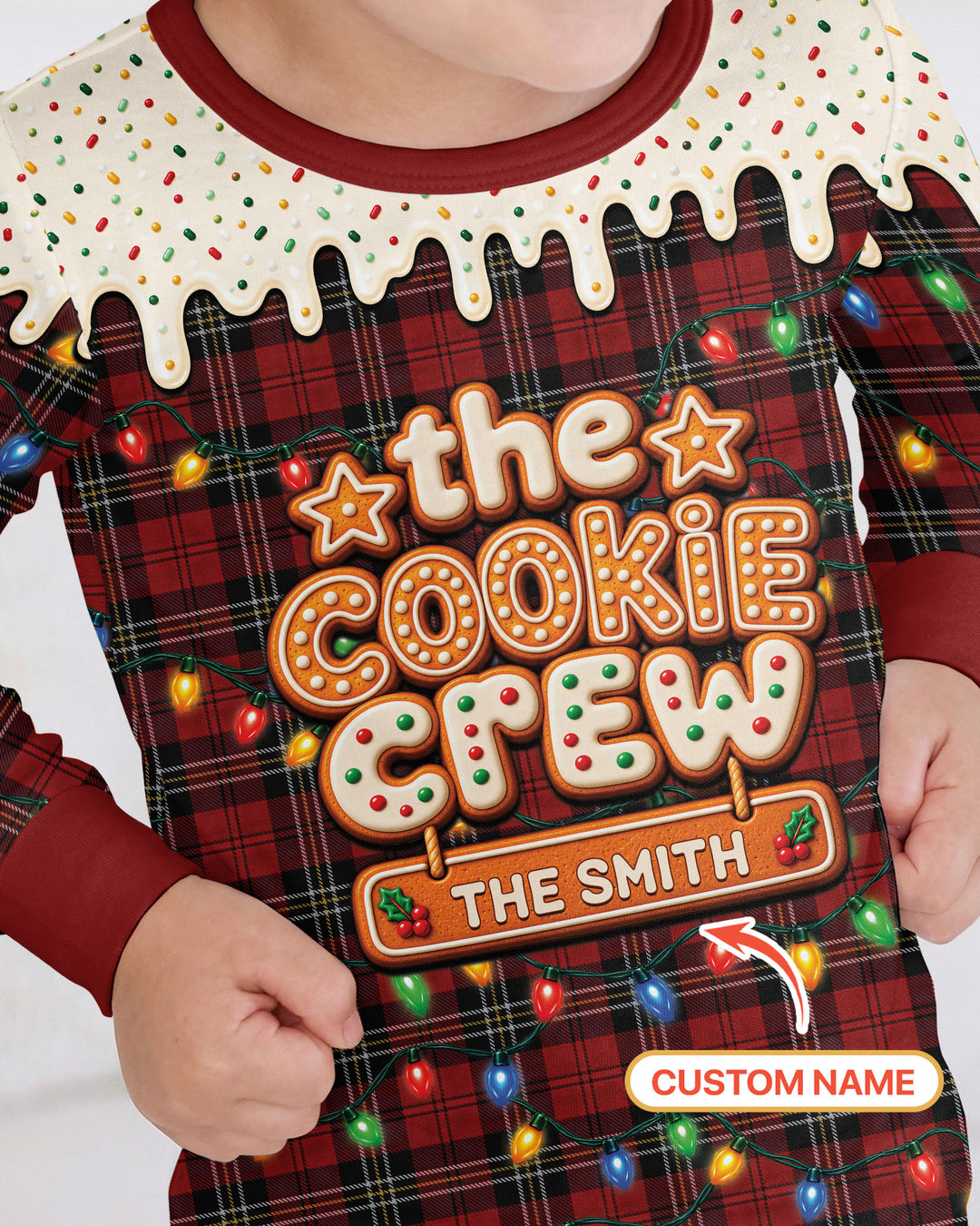 The Cookie Crew Custom Name Bamboo Two Piece Long Sleeve Pajama Set