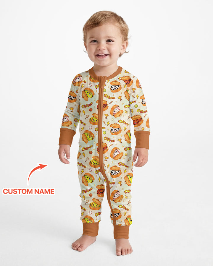 Custom Name Sports Dumpling Bamboo Convertible Zippy