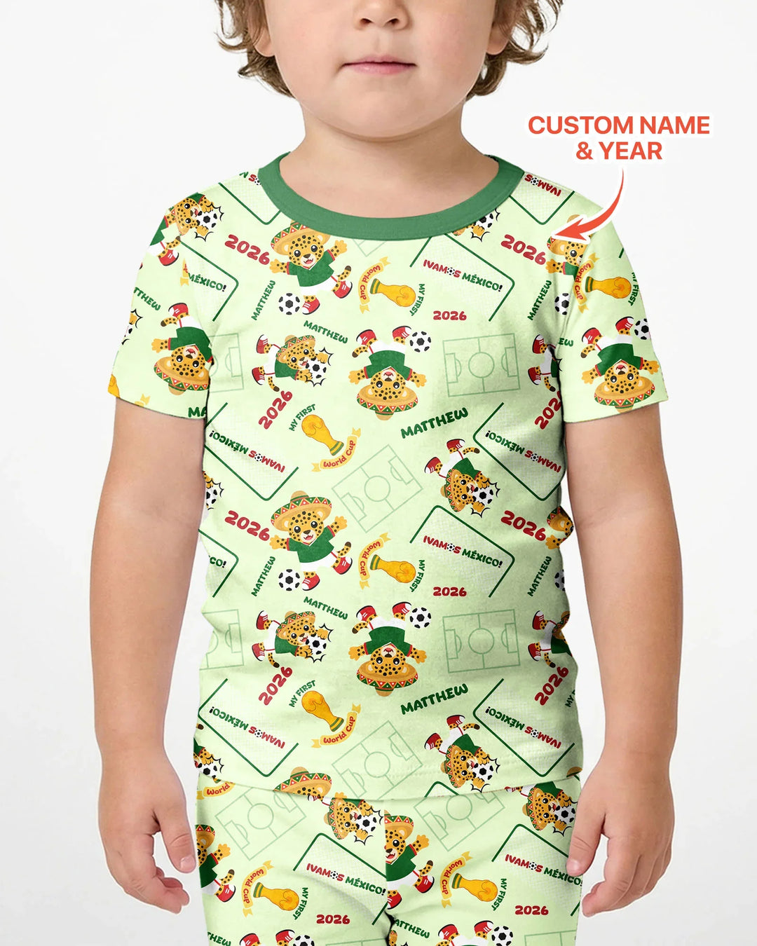 My First World Cup Bamboo Two Piece Short Sleeve Shorts Pajama Set