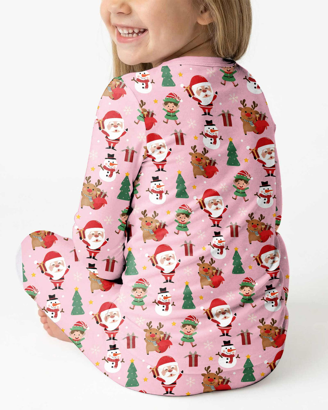 Jolly Holiday Friends Bamboo Two Piece Long Sleeve Pajama Set