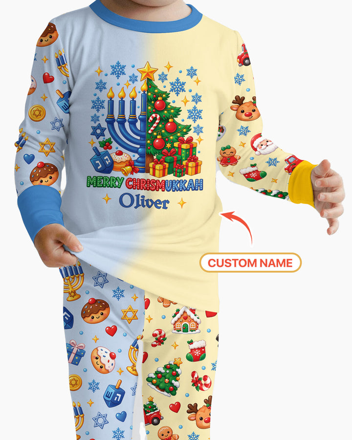 Merry Chrismukkah Bamboo Two Piece Long Sleeve Pajama Set