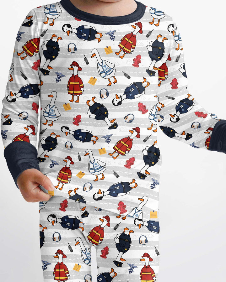 Rescue Goose Squad Bamboo Two Piece Long Sleeve Pajama Set