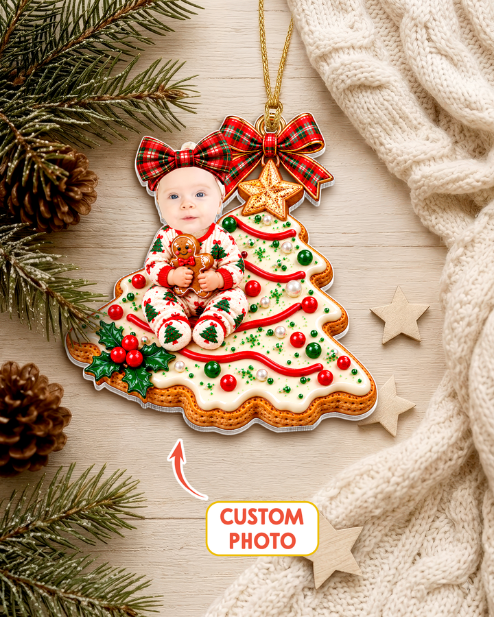 Sweet Christmas Tree Baby Personalized 1-Side Photo Acrylic Ornament