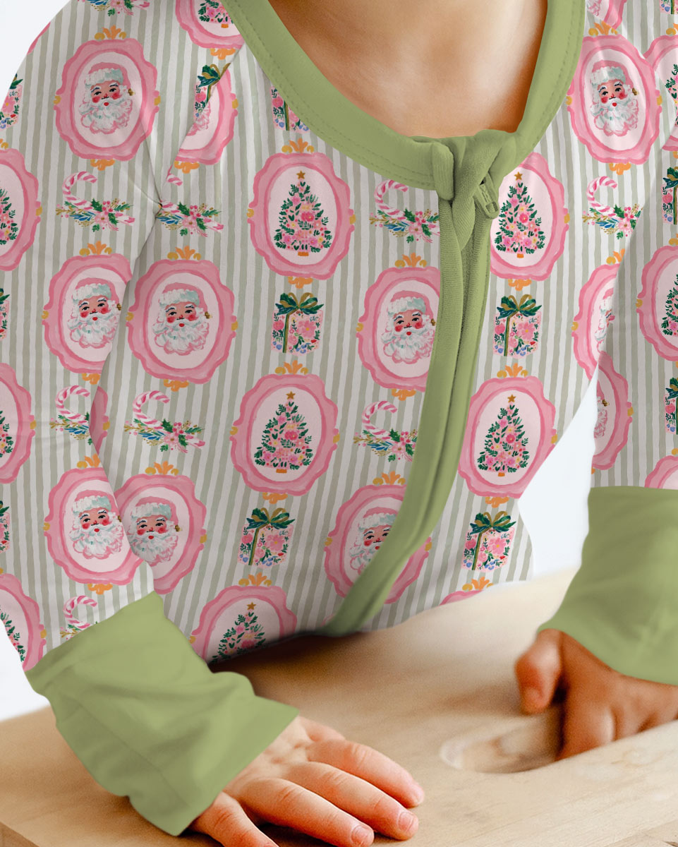 Pink Vintage Christmas Bamboo Convertible Zippy