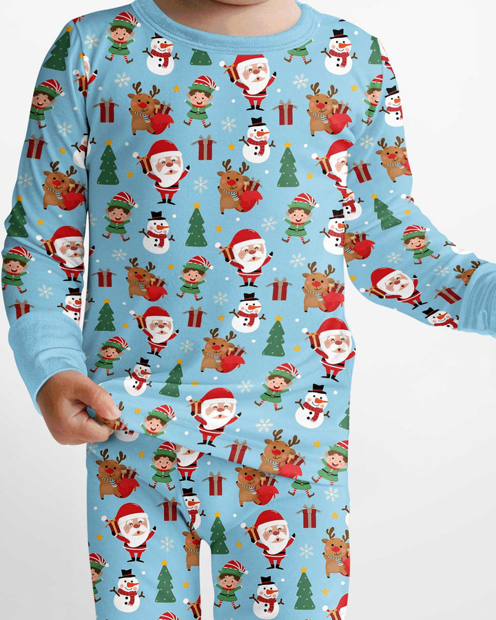 Jolly Holiday Friends Bamboo Two Piece Long Sleeve Pajama Set