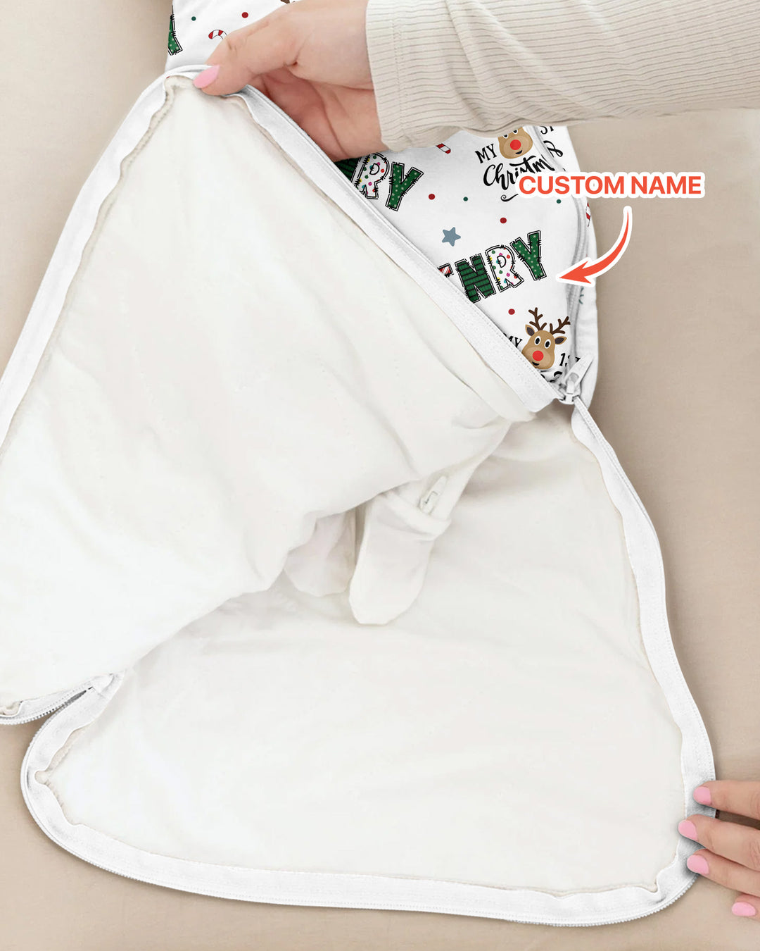 Custom Name "My First Christmas 2026" - Bamboo Sleep Bag (S)