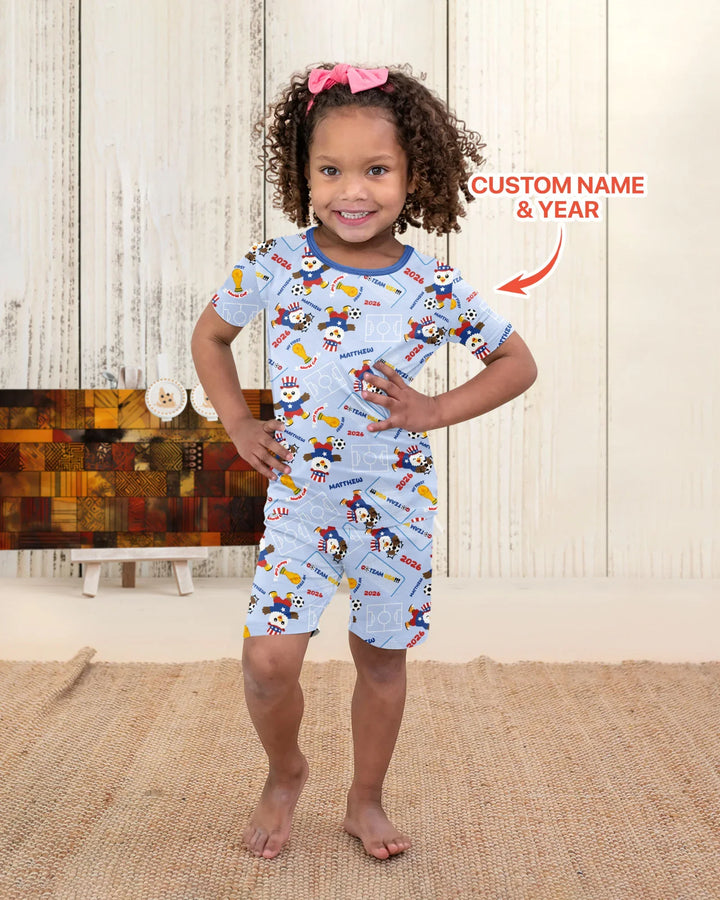 My First World Cup Bamboo Two Piece Short Sleeve Shorts Pajama Set