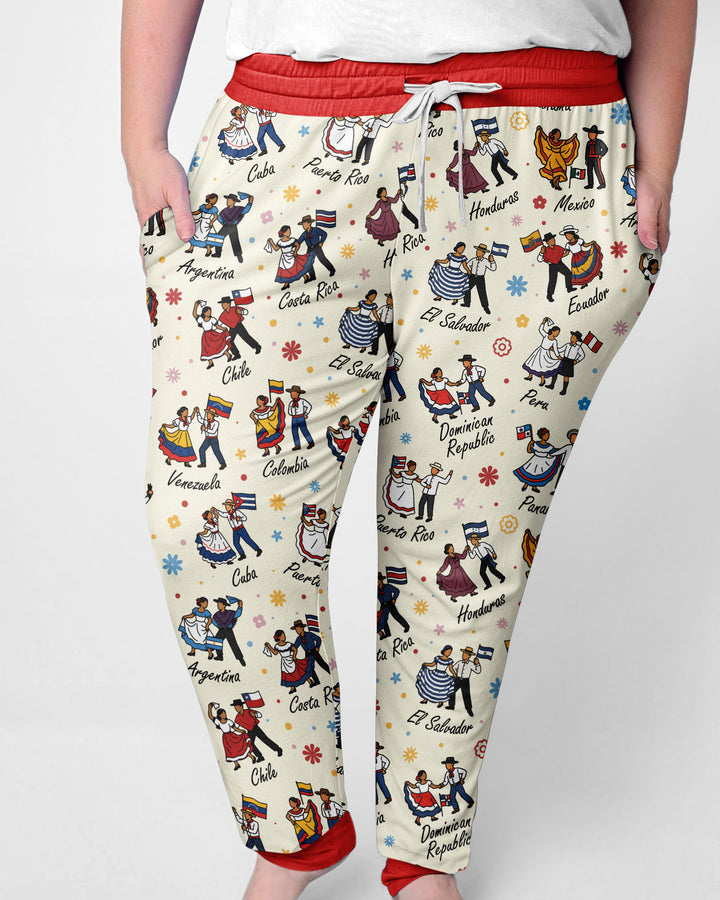 Hispanic Traditional Folkloric Dress Bamboo Women Pajama Set
