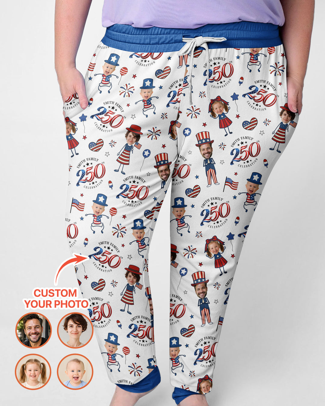 Custom Photo Smith Family Celebration Bamboo Women Pajama Set