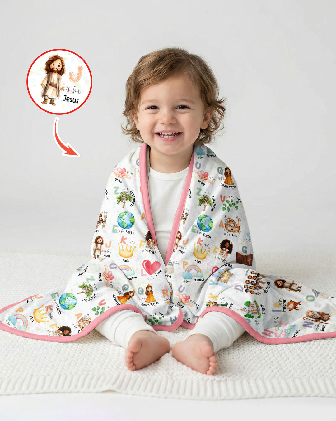 Bible ABC Alphabet Bamboo Blanket