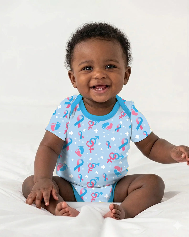 Infertility Awareness Blue and Pink Bamboo Bodysuit