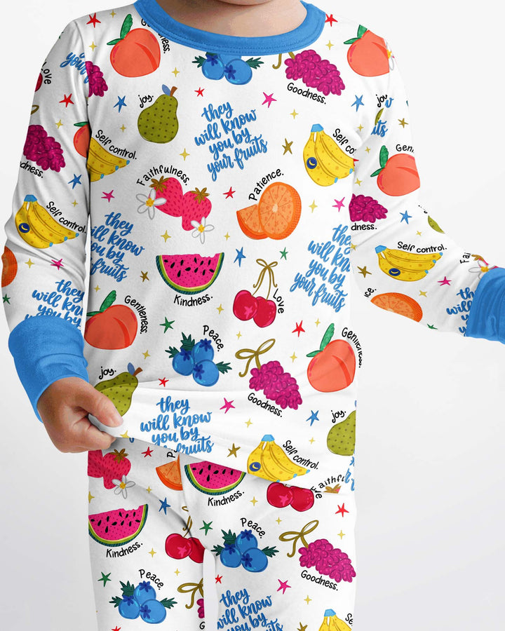 They Will Know You By Your Fruits Bamboo Two Piece Long Sleeve Pajama Set