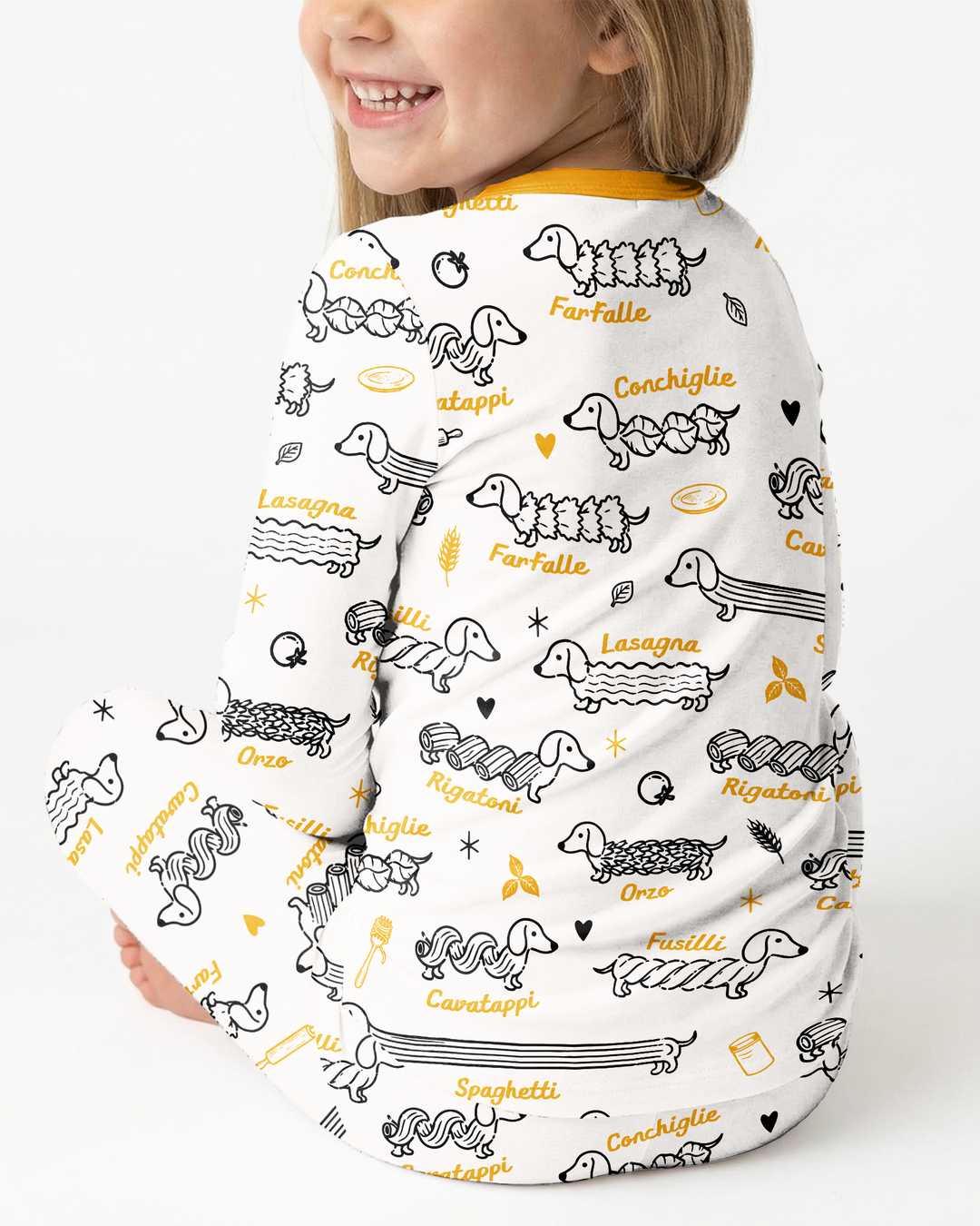 Pasta Pups Bamboo Two Piece Long Sleeve Pajama Set