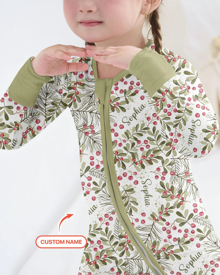 Custom Name Birth Month Flowers Bamboo Convertible Zippy