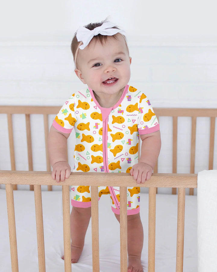 Cheesy Fishies Family Matching Bamboo Shorty Zippy