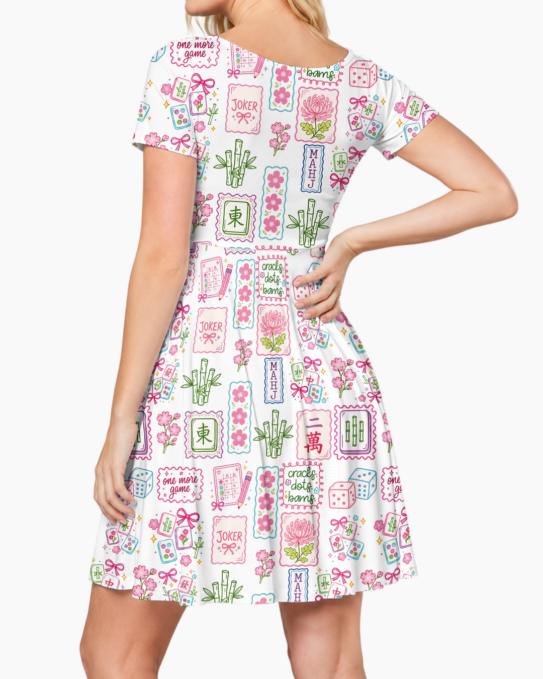 Cracks, Dots & Bams Mommy & Me Matching Bamboo Women’s Short Sleeve Twirl Dress