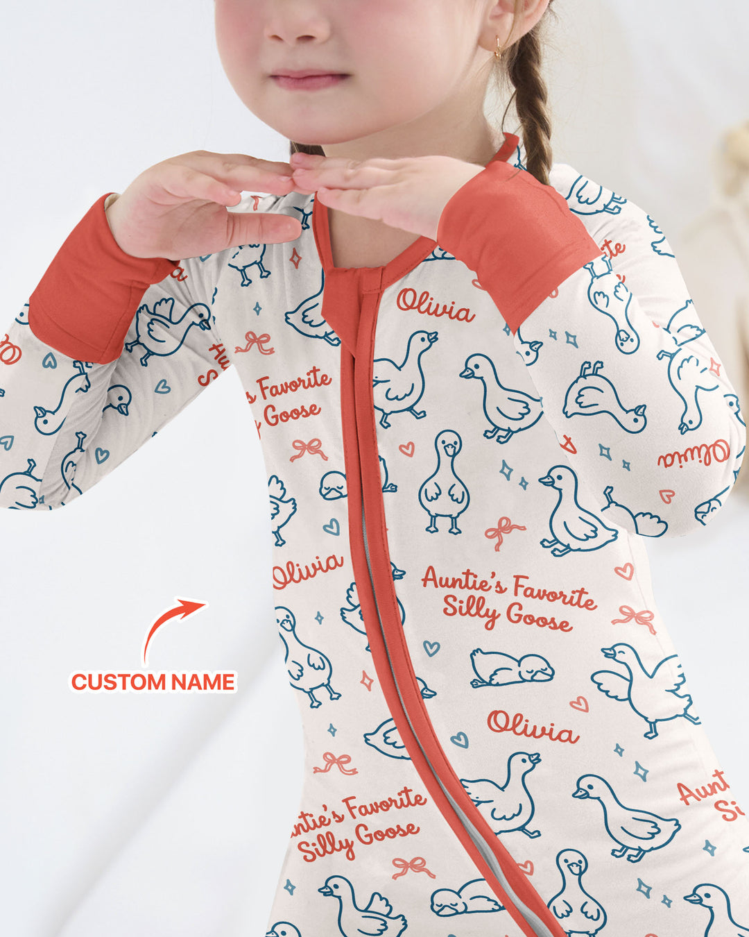 Custom Name Auntie's Favorite Silly Goose Bamboo Convertible Zippy