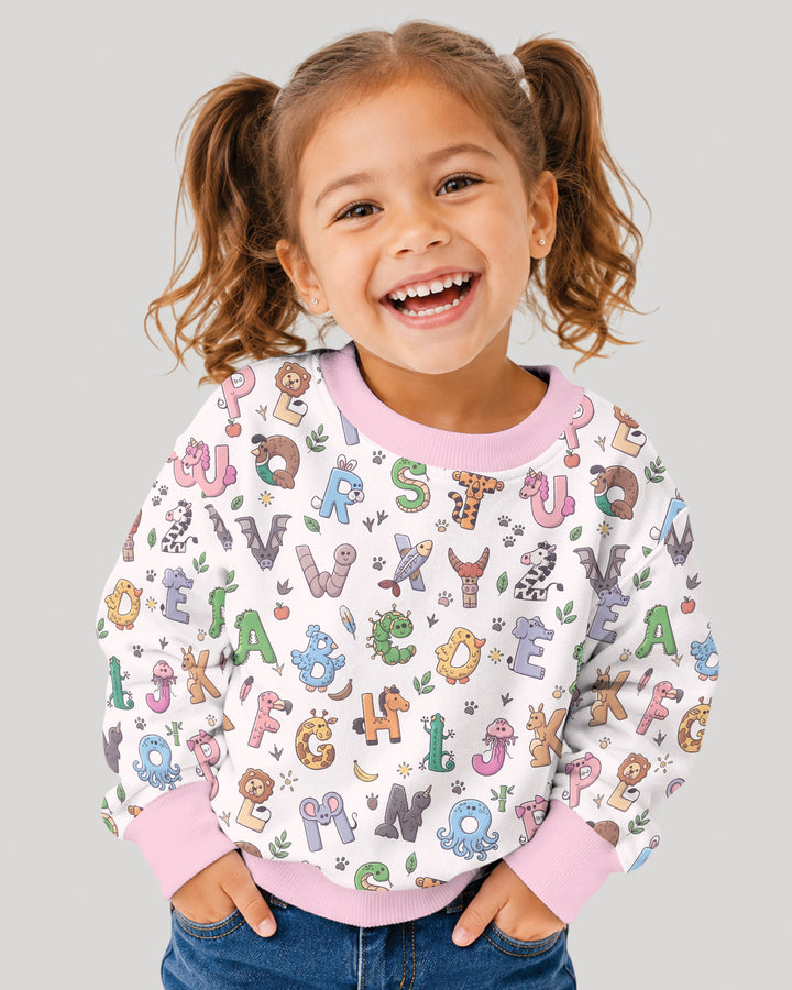 Animals Alphabet Bamboo Crewneck Sweatshirt