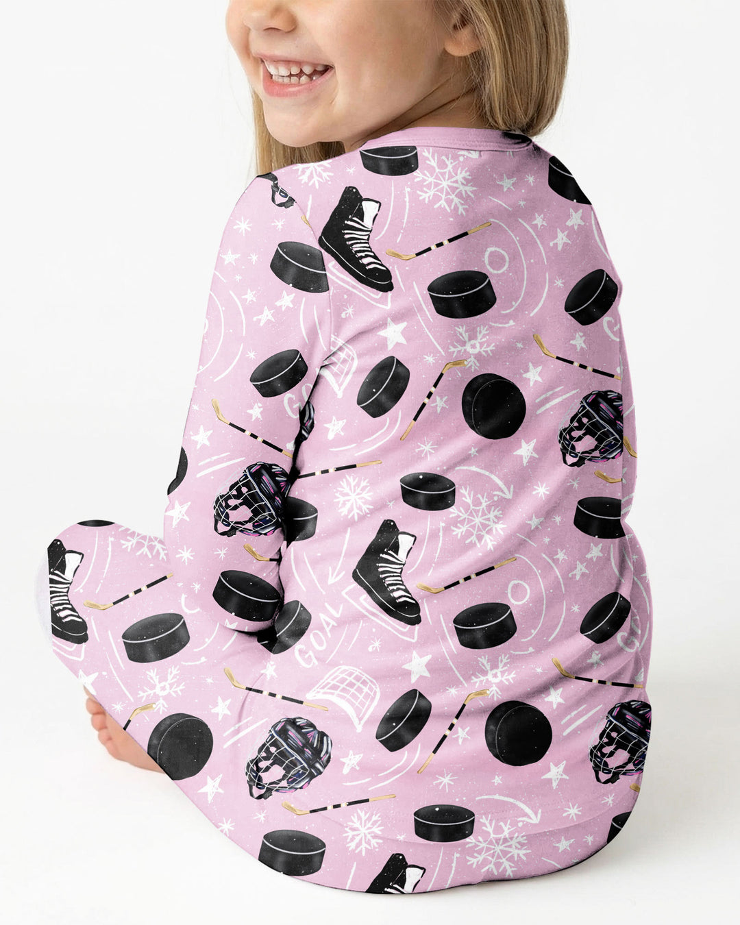 Little Hockey Fan Bamboo Two Piece Long Sleeve Pajama Set