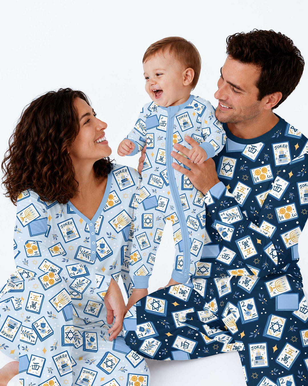 Mahjong Tov Hanukkah Family Matching Bamboo Men's Pajama Set