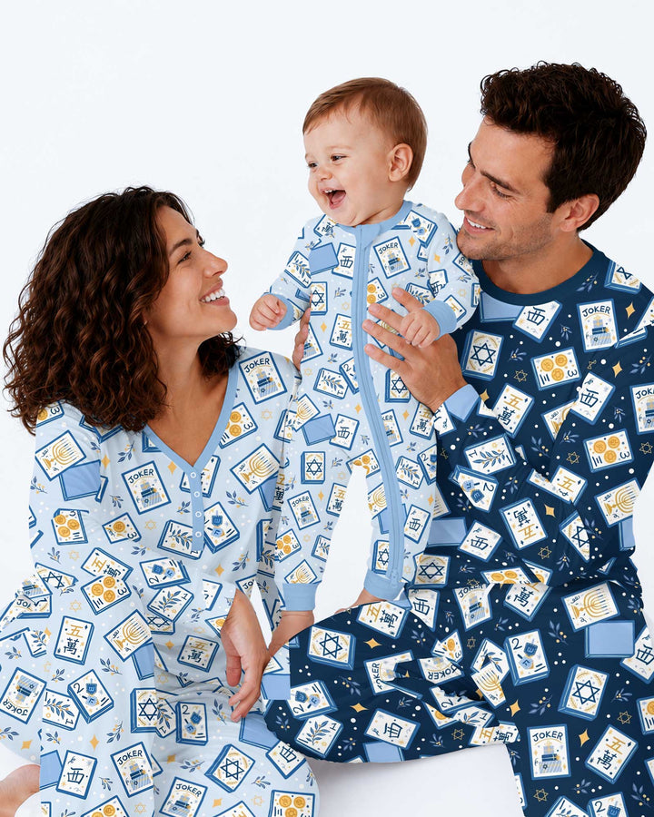 Mahjong Tov Hanukkah Family Matching Bamboo Men's Pajama Set