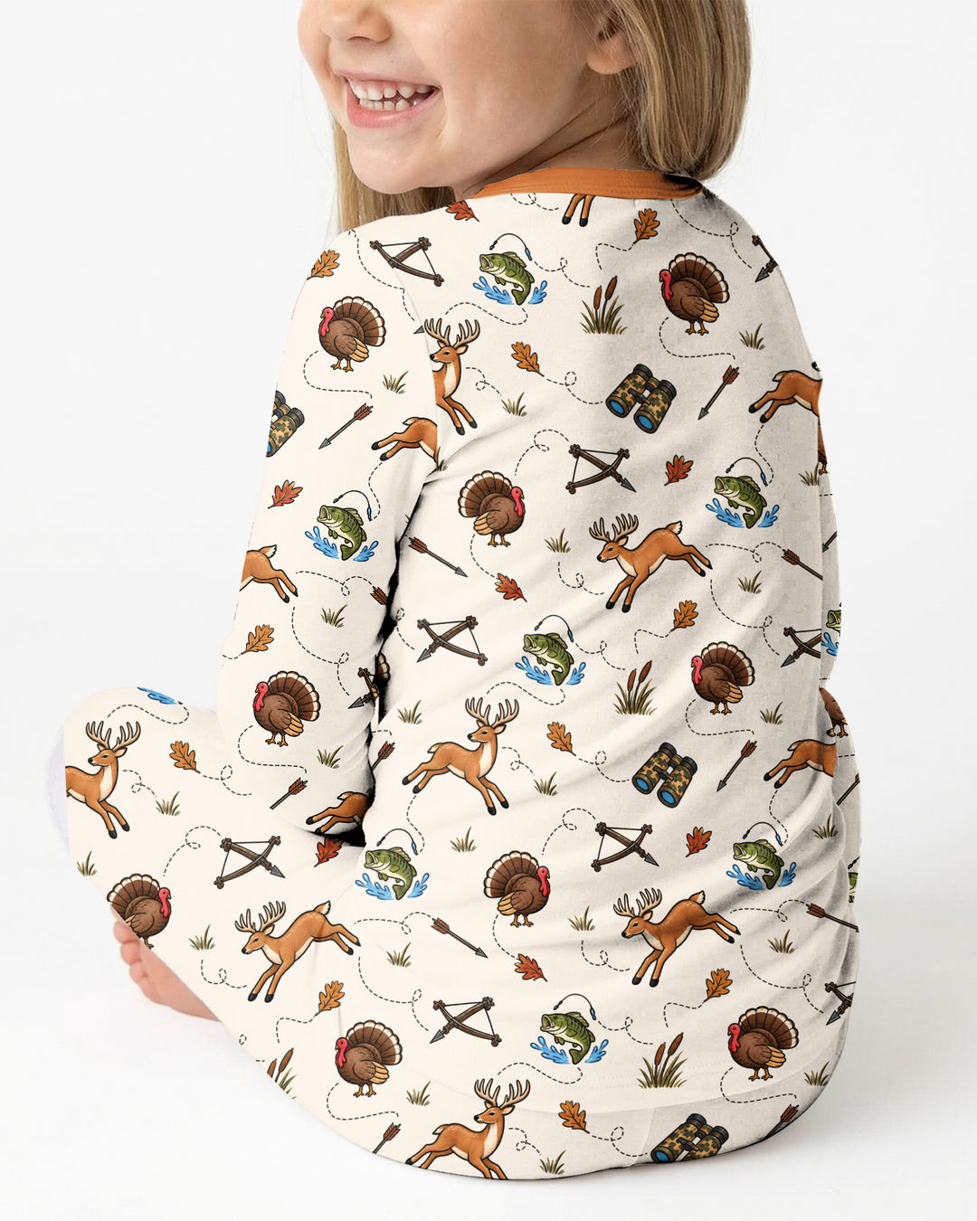 Personalized Pack My Diapers I'm Going Hunting Bamboo Two Piece Long Sleeve Pajama Set