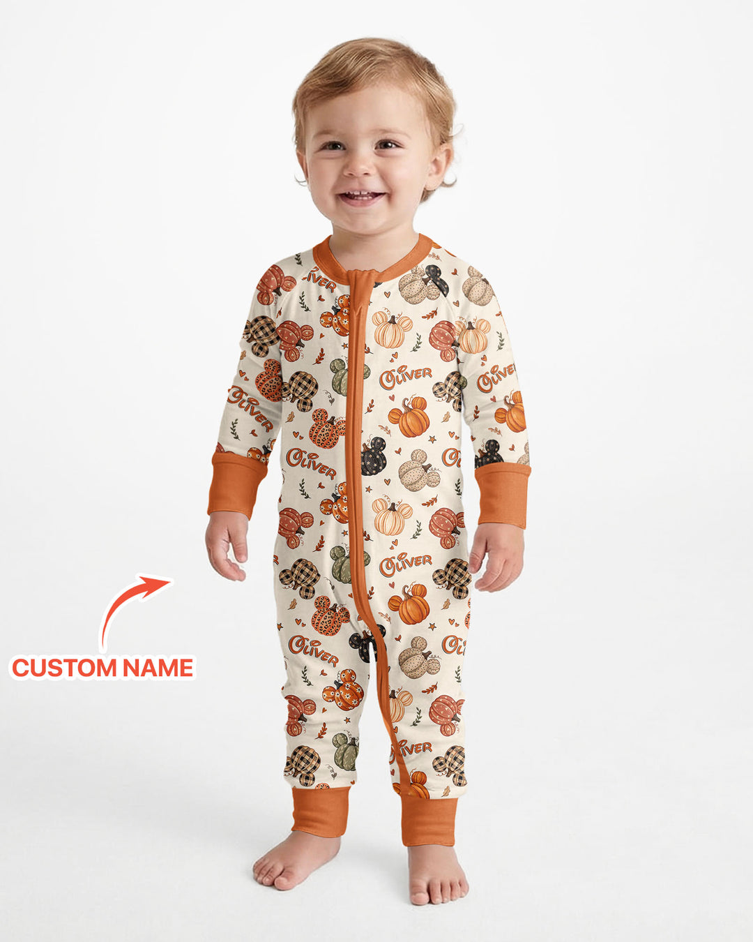Custom Name Preppy Fall Mouse Bamboo Convertible Zippy