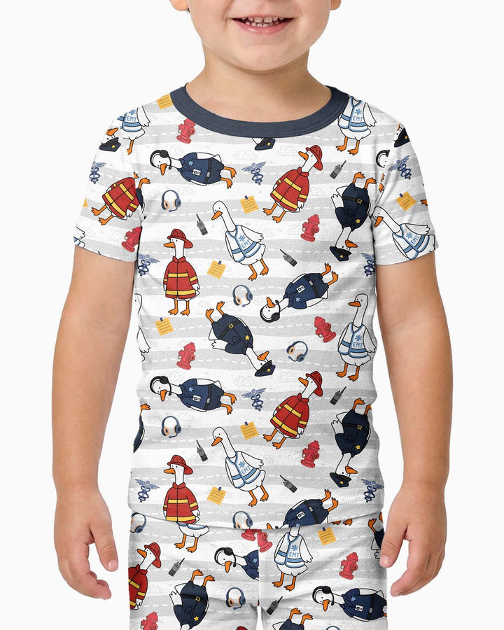 Rescue Goose Squad Bamboo Two Piece Short Sleeve Pajama Set