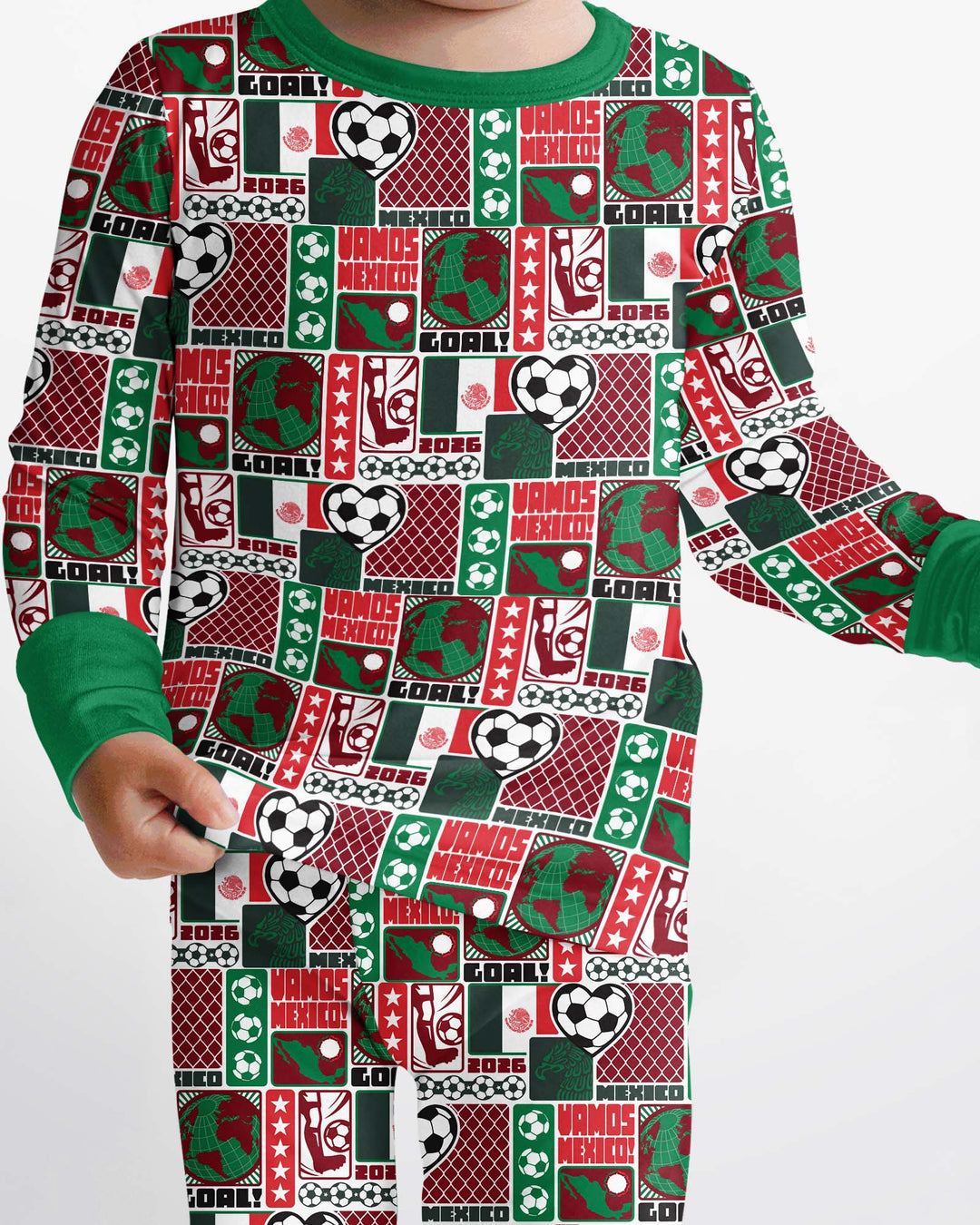 World Soccer Vamos Mexico Bamboo Two Piece Long Sleeve Pajama Set