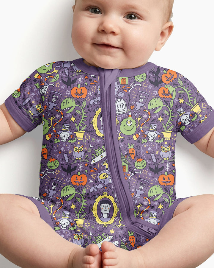 Halloween Monster Fun Bamboo Shorty Zippy