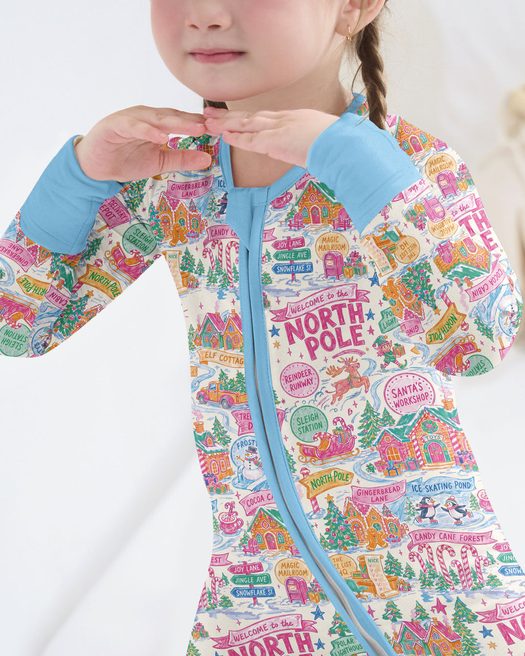 Pink North Pole Wonderland Bamboo Convertible Zippy