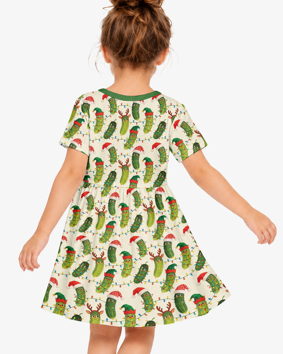 Cheerful Christmas Pickle Bamboo Twirl Dress