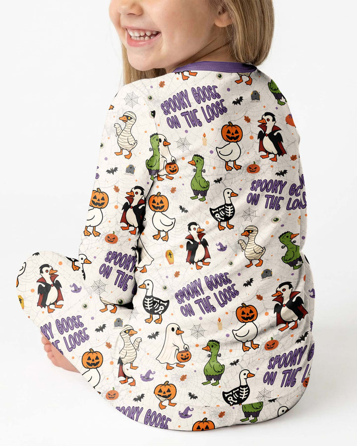 Spooky Goose on the Loose Bamboo Two Piece Long Sleeve Pajama Set