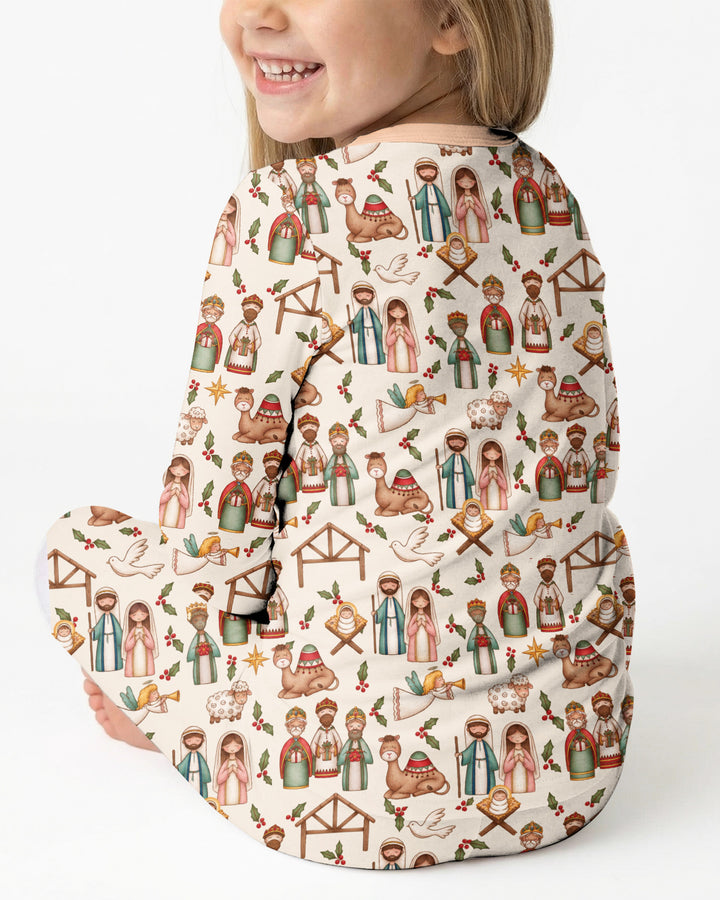 Holy Night Nativity Bamboo Two Piece Long Sleeve Pajama Set